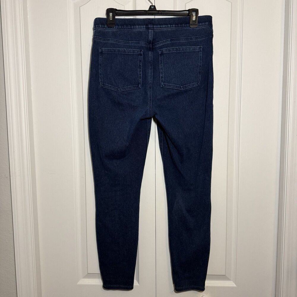 SPANX Women’s Jean-ish Ankle Leggings Large Dark Blue Wash Stretch - Picture 2 of 5